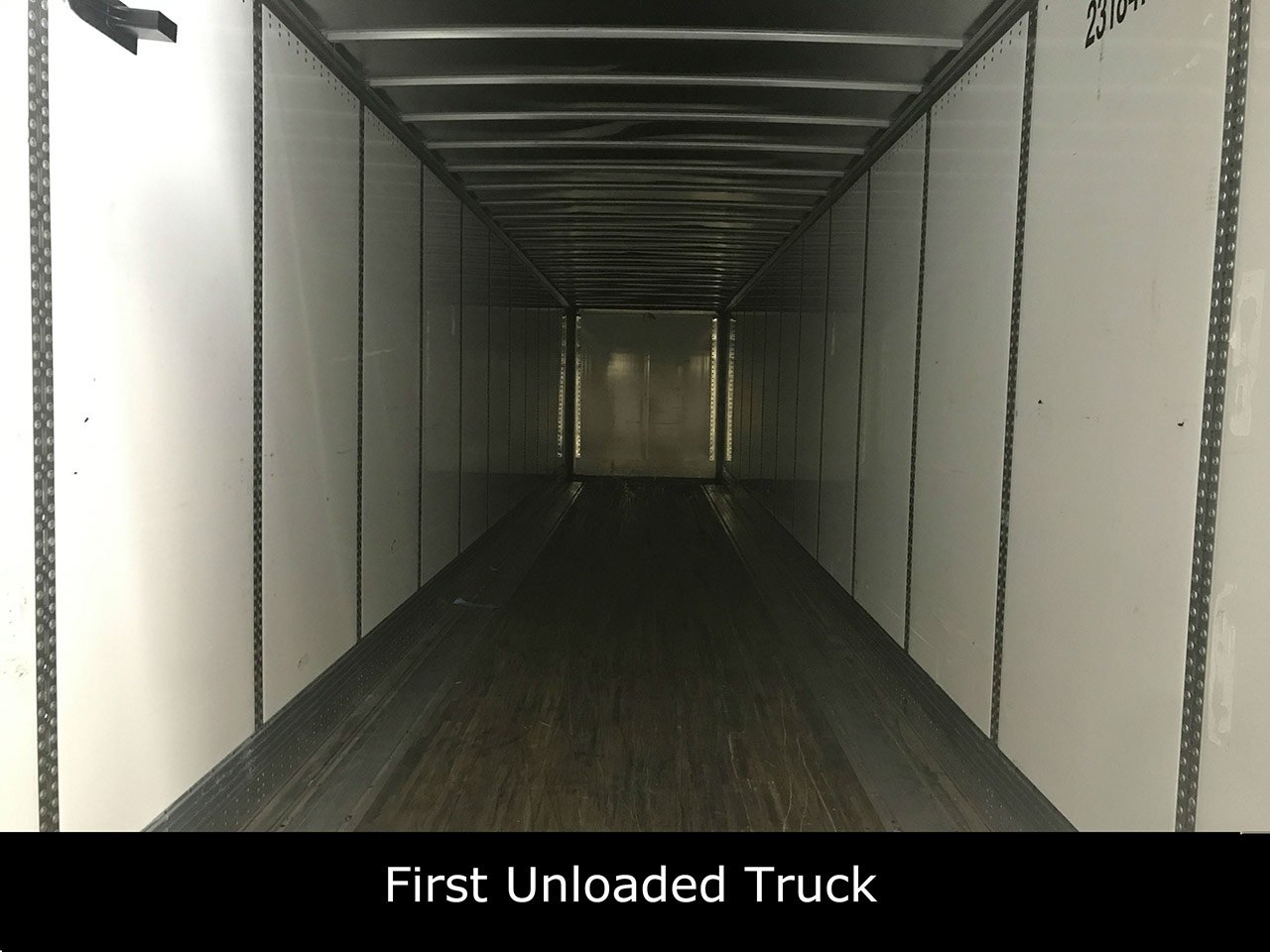 first unloaded truck